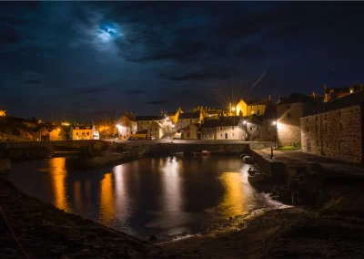 Old harbour, Portsoy at night. Photo Credit - Allan Robertson