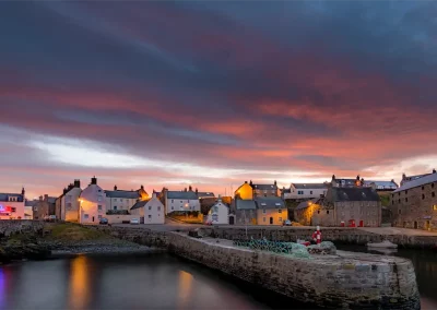 Old Harbour in Portsoy at sunset