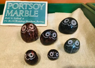 Owls made from Portsoy Marble